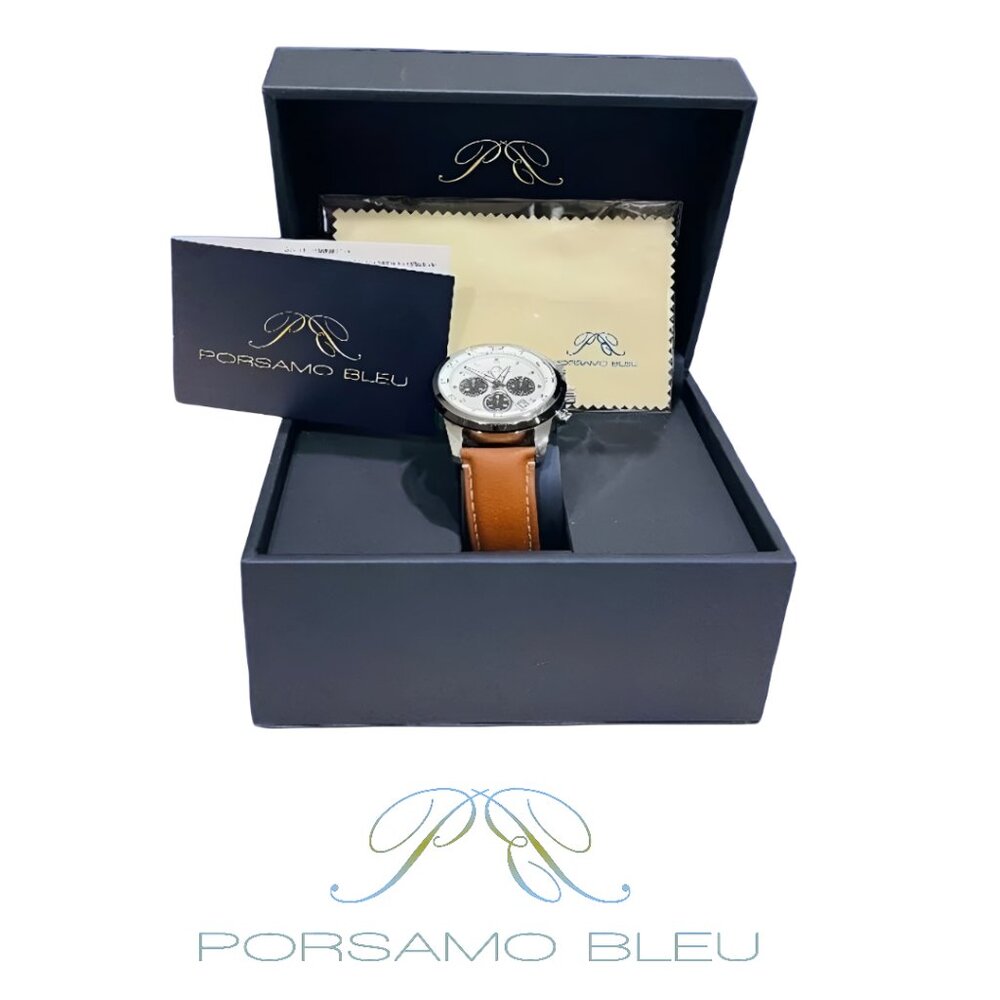 POSAMO BLEU Men's Chronograph Watch 1091 Brown/White
